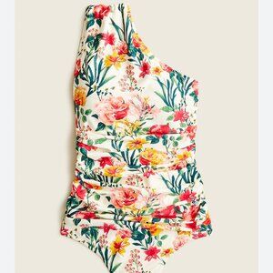 J. Crew Ruched one-shoulder one-piece Swimsuit in vintage floral